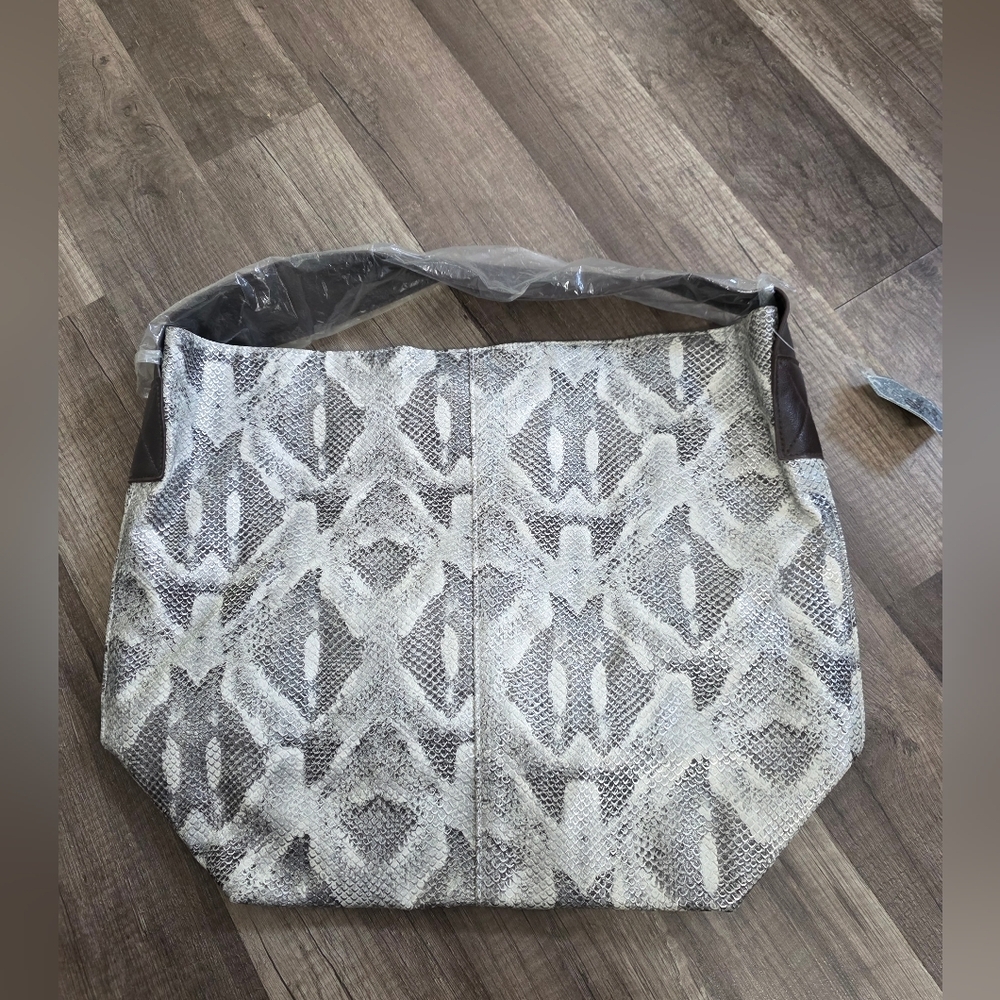 NEW Ion Reptile Snakeskin Hobo Tote Shoulder Bag Boho Classy Shopper